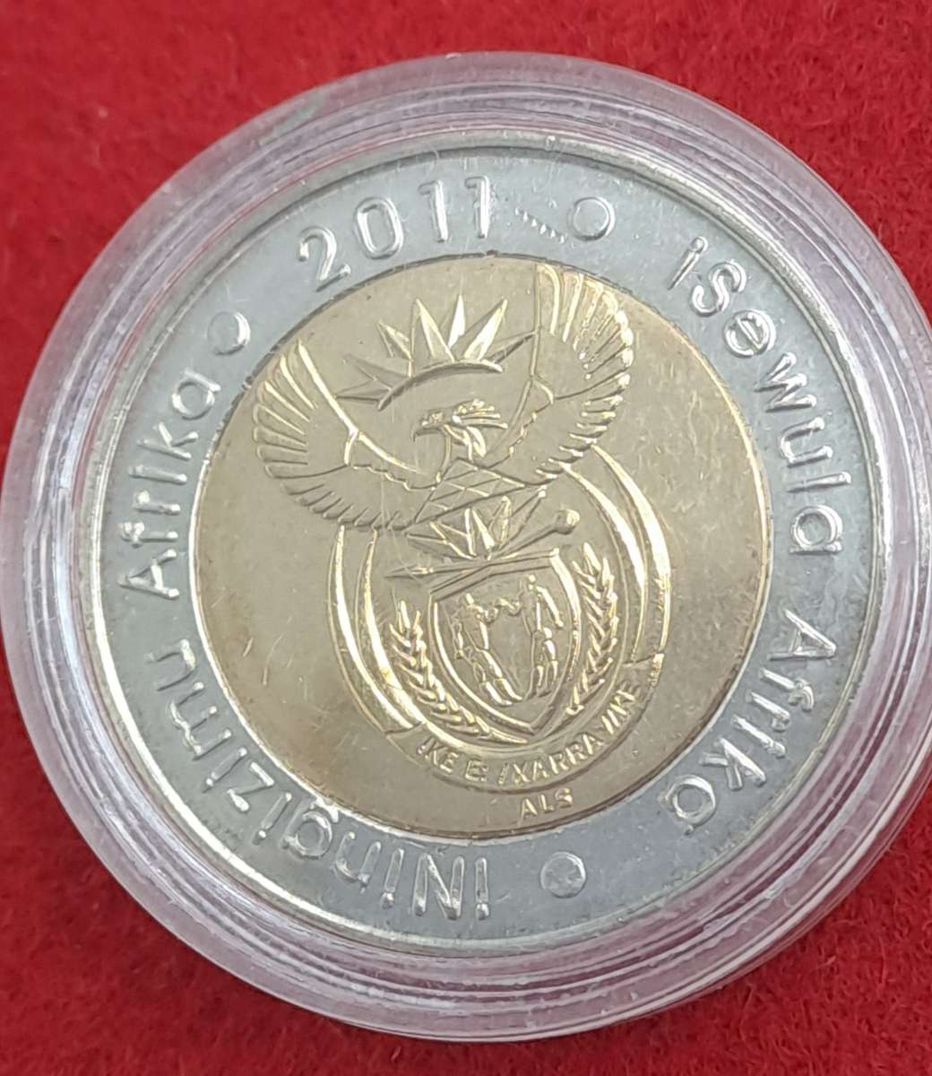 2011 South Africa R5 -90th Anniversary of the Reserve Bank-Uncirculated in Capsule