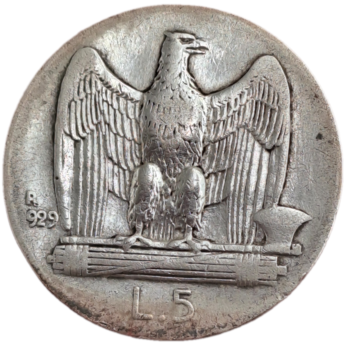 1929 ITALY 5 Lire (.835 SILVER ) - Victor Emmanuel III