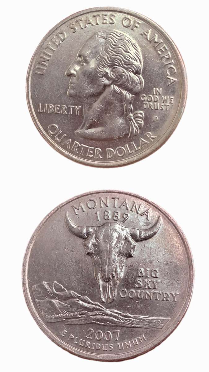 2007 United States ¼ Dollar "Washington Quarter" Montana