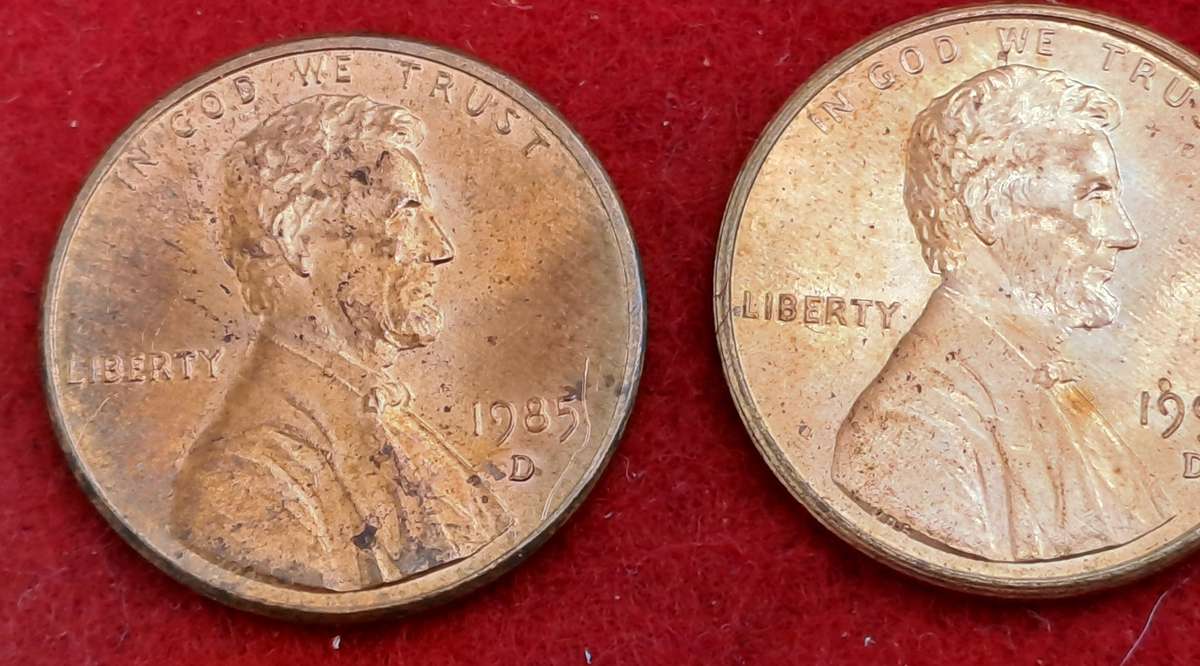1985(D) ,1990(D) and 1995 United States 1 Cent Coins "Lincoln Memorial Cent" (bid is for all 3)