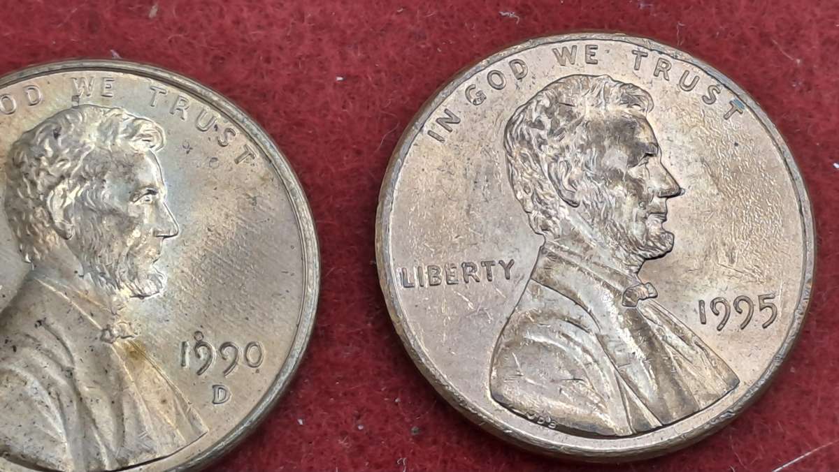 1985(D) ,1990(D) and 1995 United States 1 Cent Coins "Lincoln Memorial Cent" (bid is for all 3)