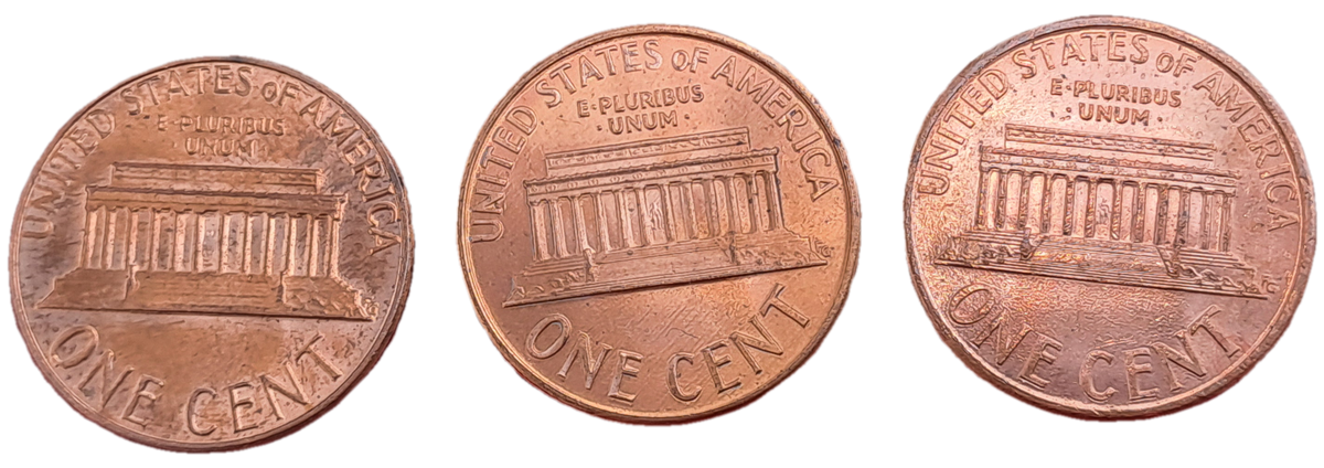 1985(D) ,1990(D) and 1995 United States 1 Cent Coins "Lincoln Memorial Cent" (bid is for all 3)