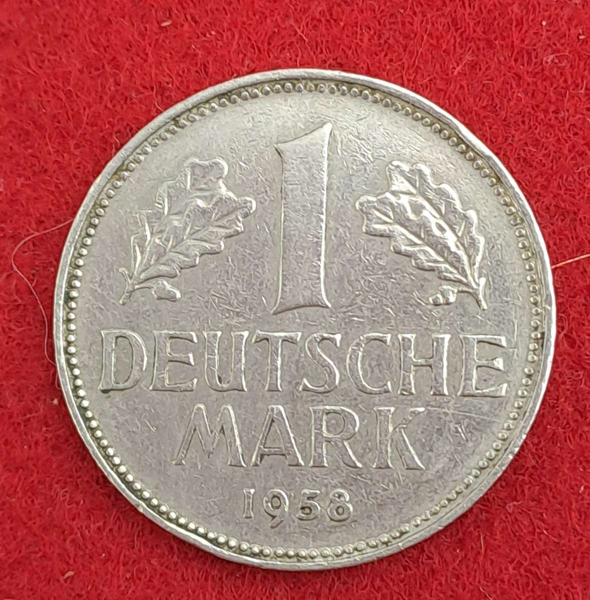 1958 Federal Republic of Germany 1 Mark (J)