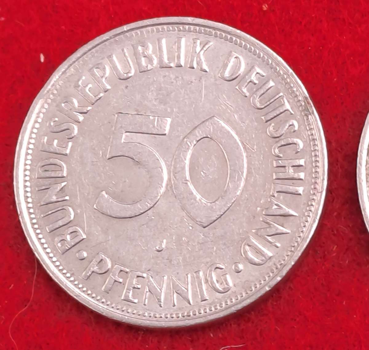 1972 and 1974 Germany 50 Pfennigs coins