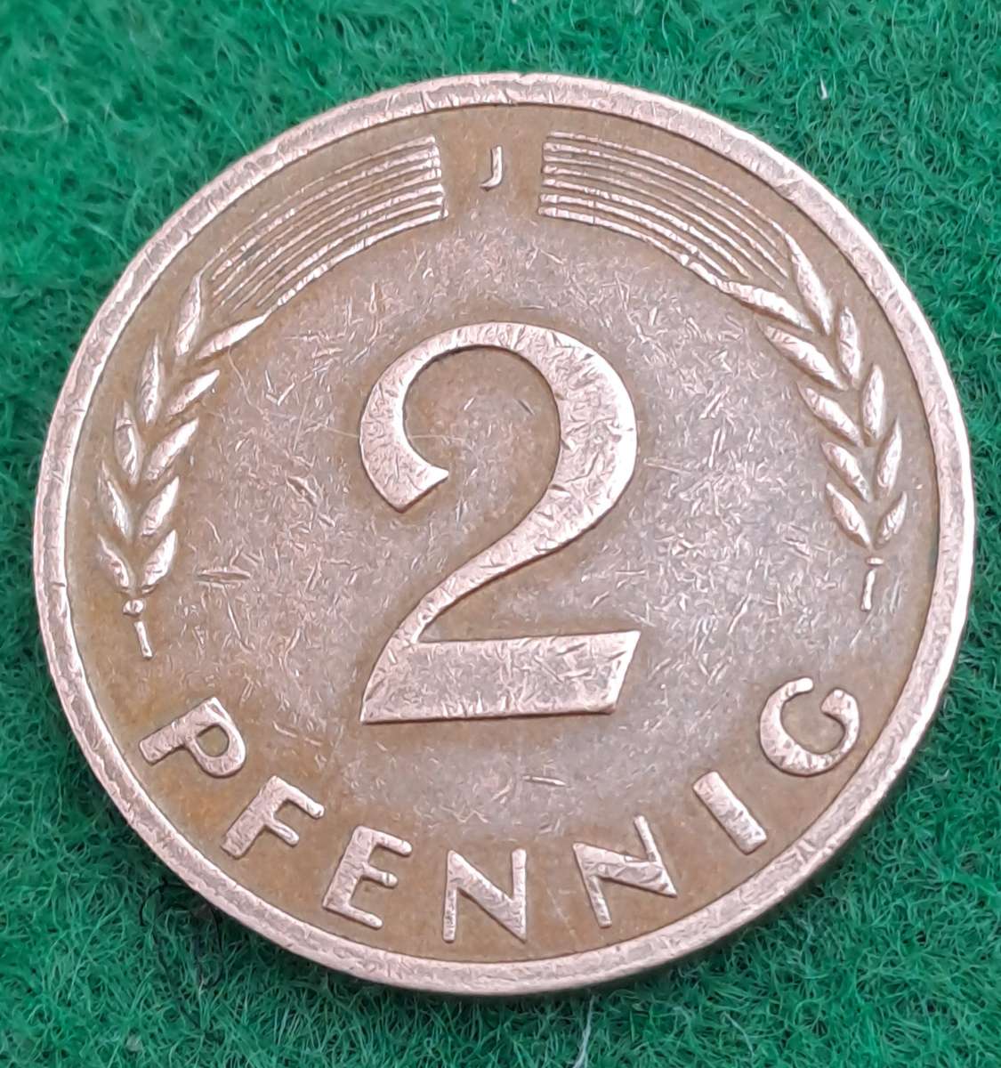 1970(J) Germany 2 Pfennigs coin