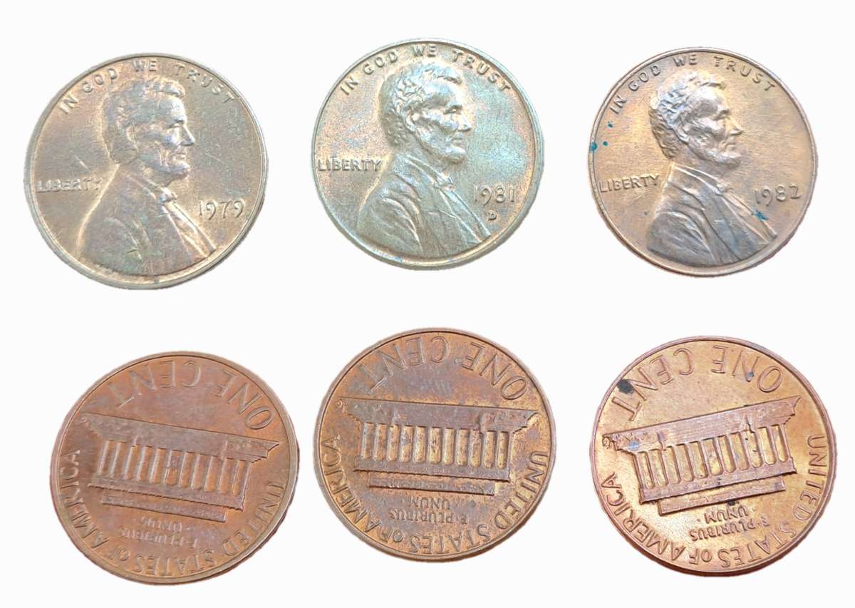 1979 ,1981 and 1982 United States 1 Cent Coins "Lincoln Memorial Cent" (bid is for all 3)