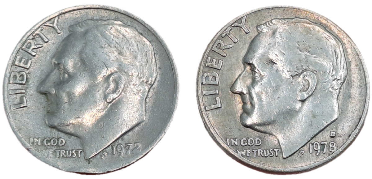 1972 and 1978(D) United States 1 Dime  Coins Roosevelt Dime (bid is for Both)