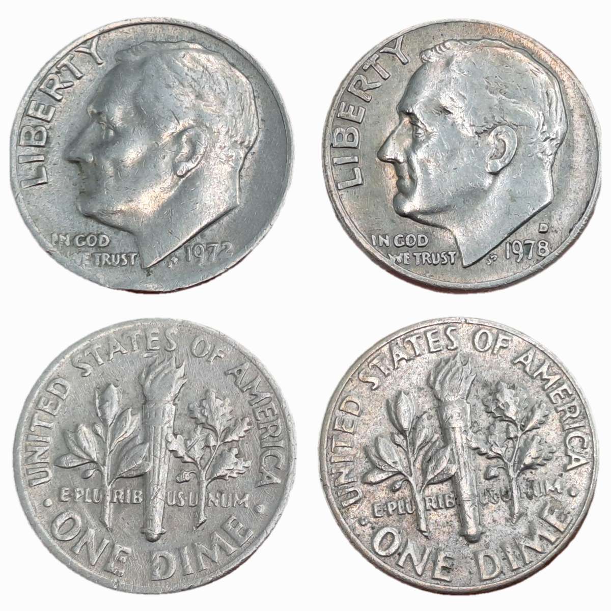 1972 and 1978(D) United States 1 Dime  Coins Roosevelt Dime (bid is for Both)