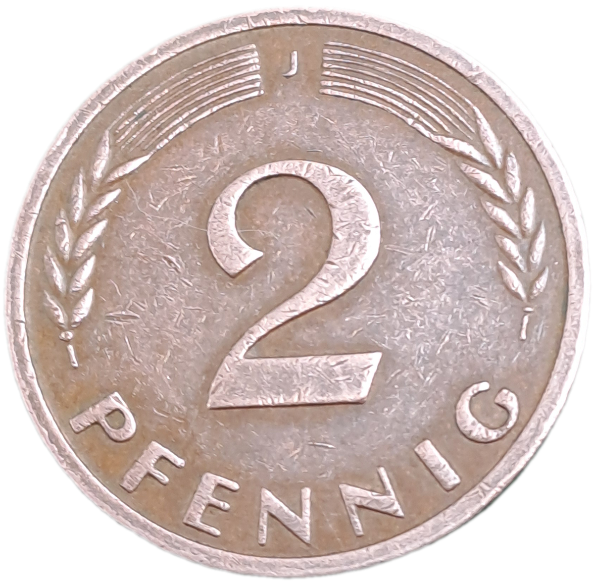 1970(J) Germany 2 Pfennigs coin