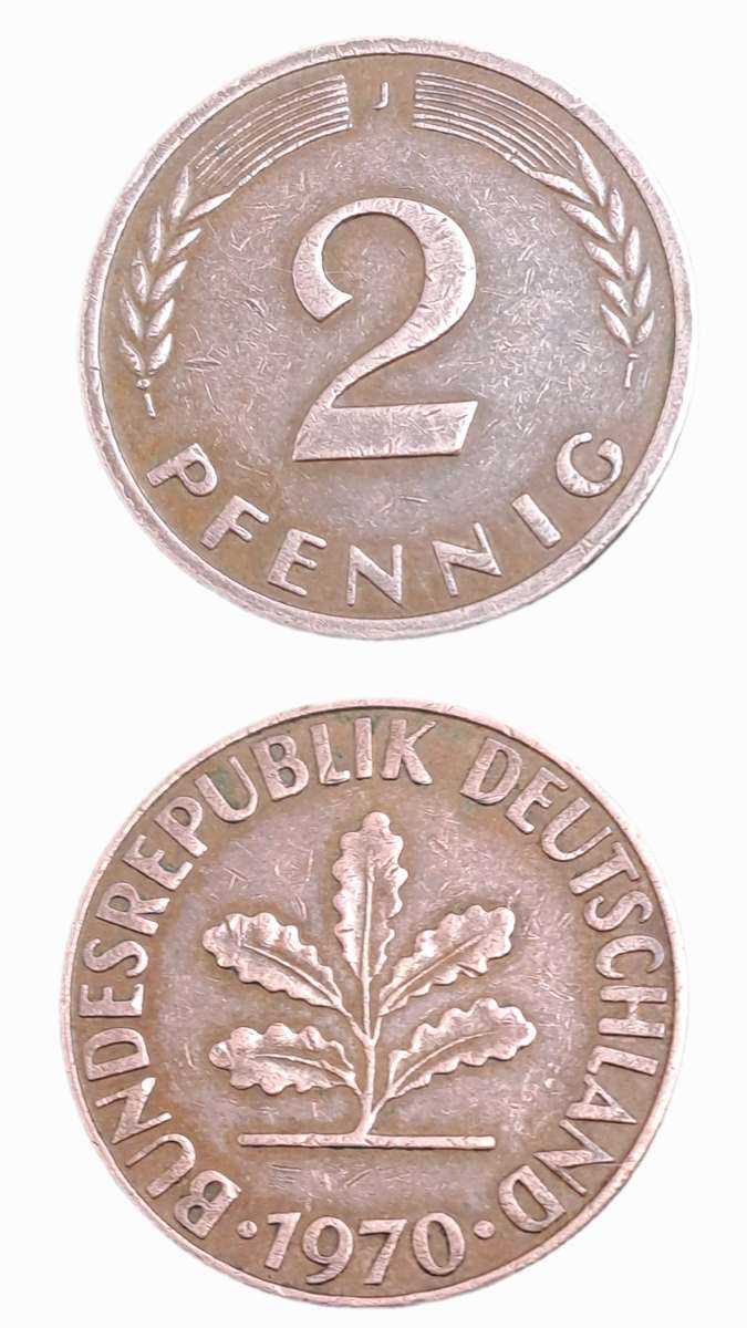 1970(J) Germany 2 Pfennigs coin