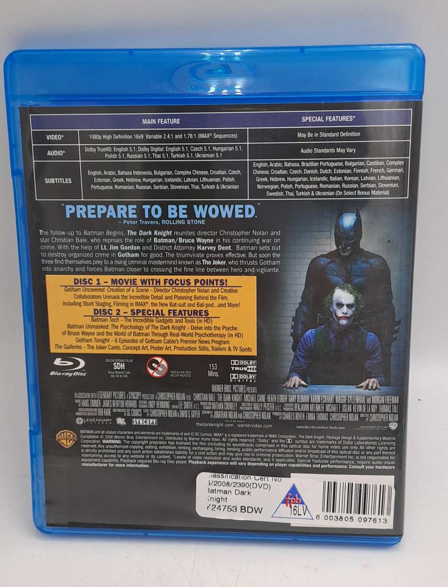 The Dark Knight 2 Disc special edition Blu ray