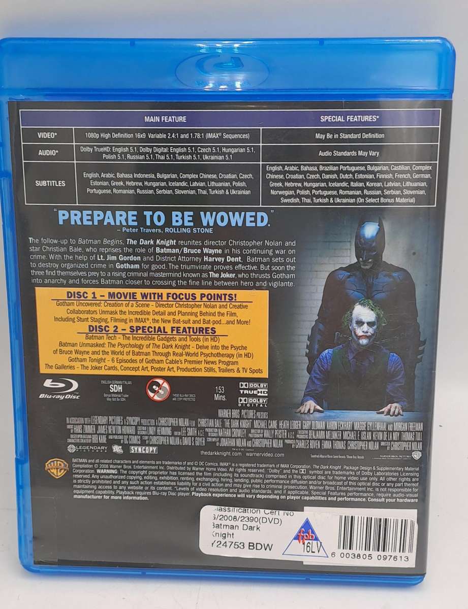 The Dark Knight 2 Disc special edition Blu ray