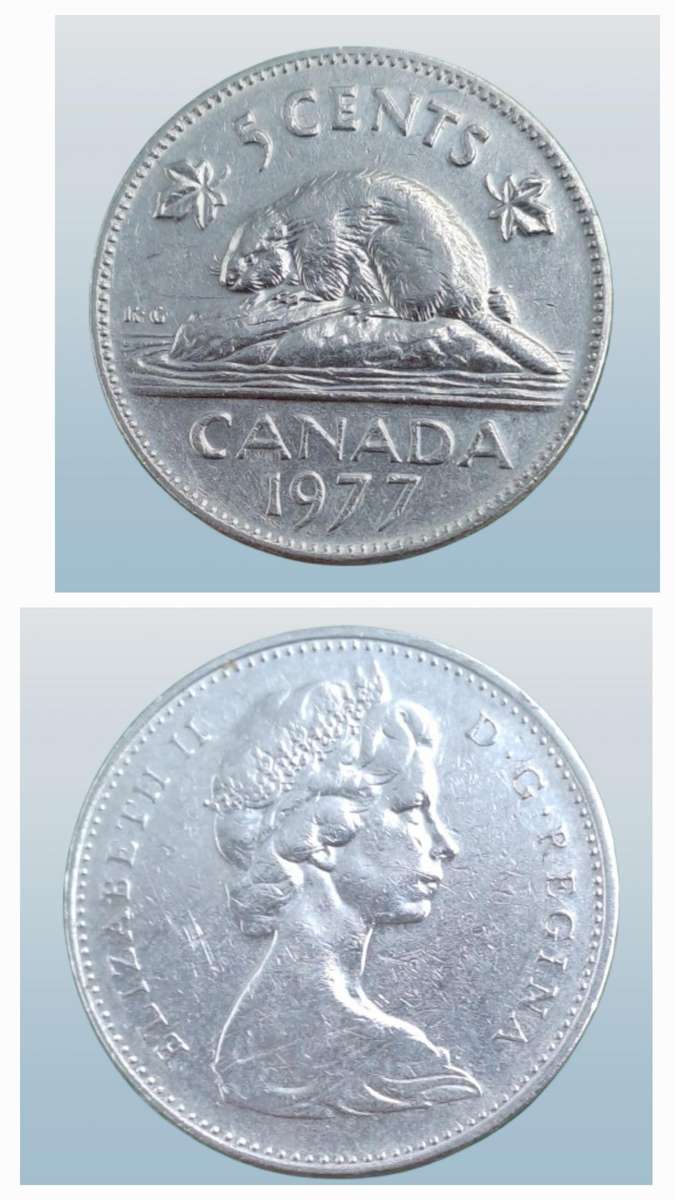 1977 Canada  5 Cents - Elizabeth II 2nd portrait