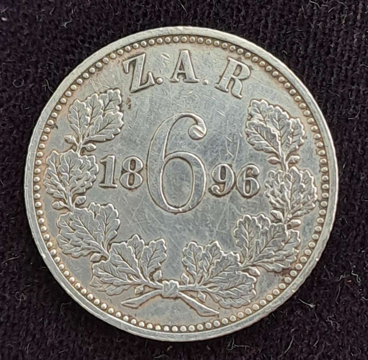 1896 Silver 6 Pence Z.A.R Zuid Afrikaanshe Republiek