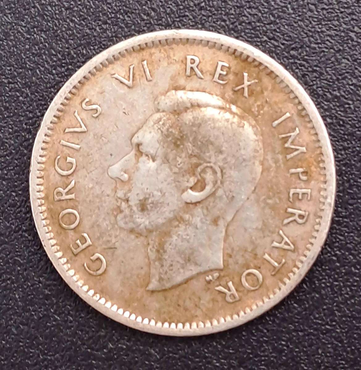 1938 South Africa 6 Pence 80% Silver - George VI Rex Imperator