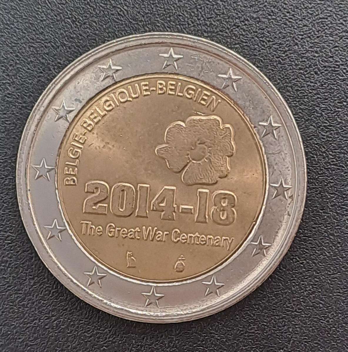 2014 Belgium 2 Euros  coin- Philippe WW I Anniversary