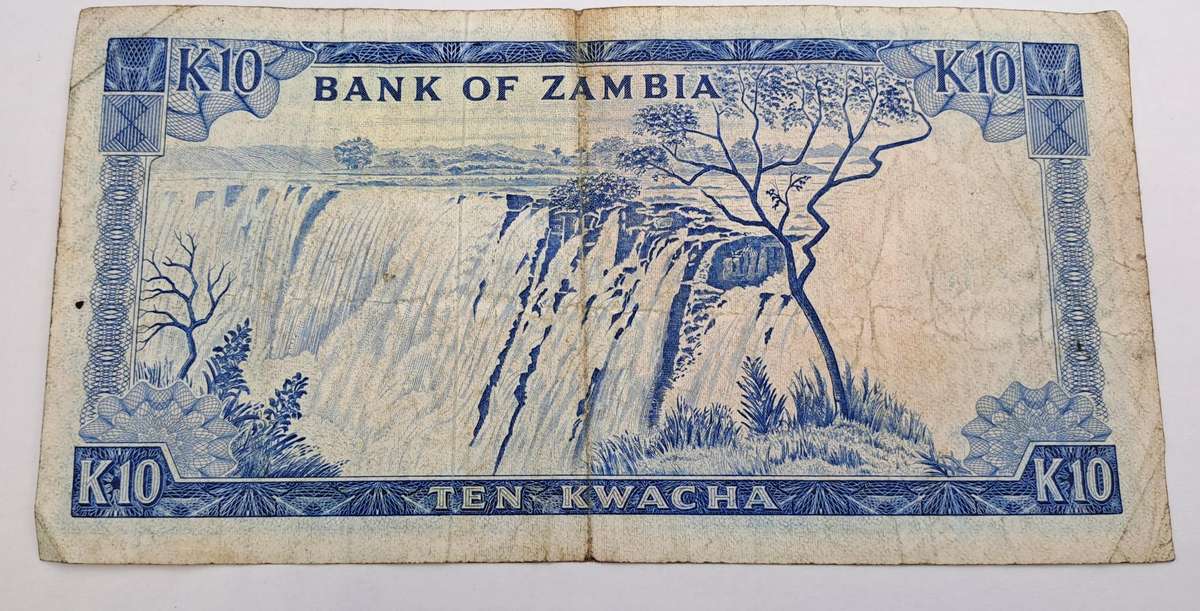 Rare!! 1969 Zambia 10 Kwacha - Bank note