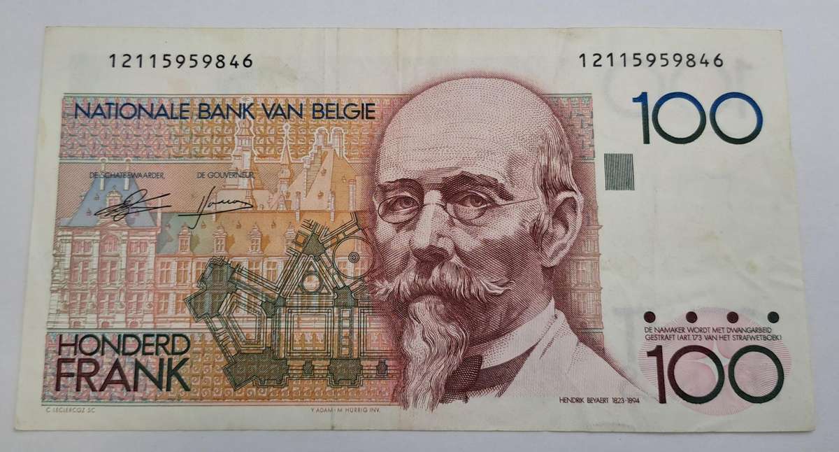 1986-1989 Belgium 100 Francs-Bank Note