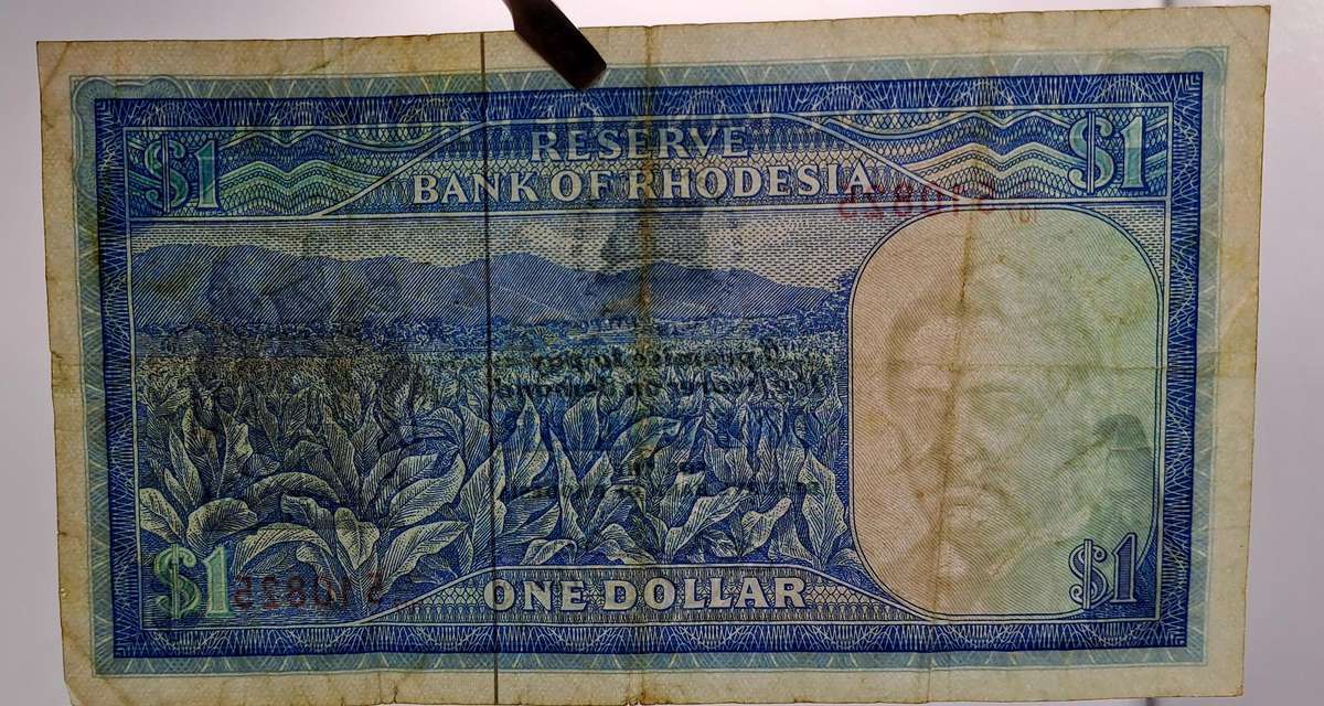 1978 Rhodesia 1 Dollar Bank Note (Rhodes Watermark)