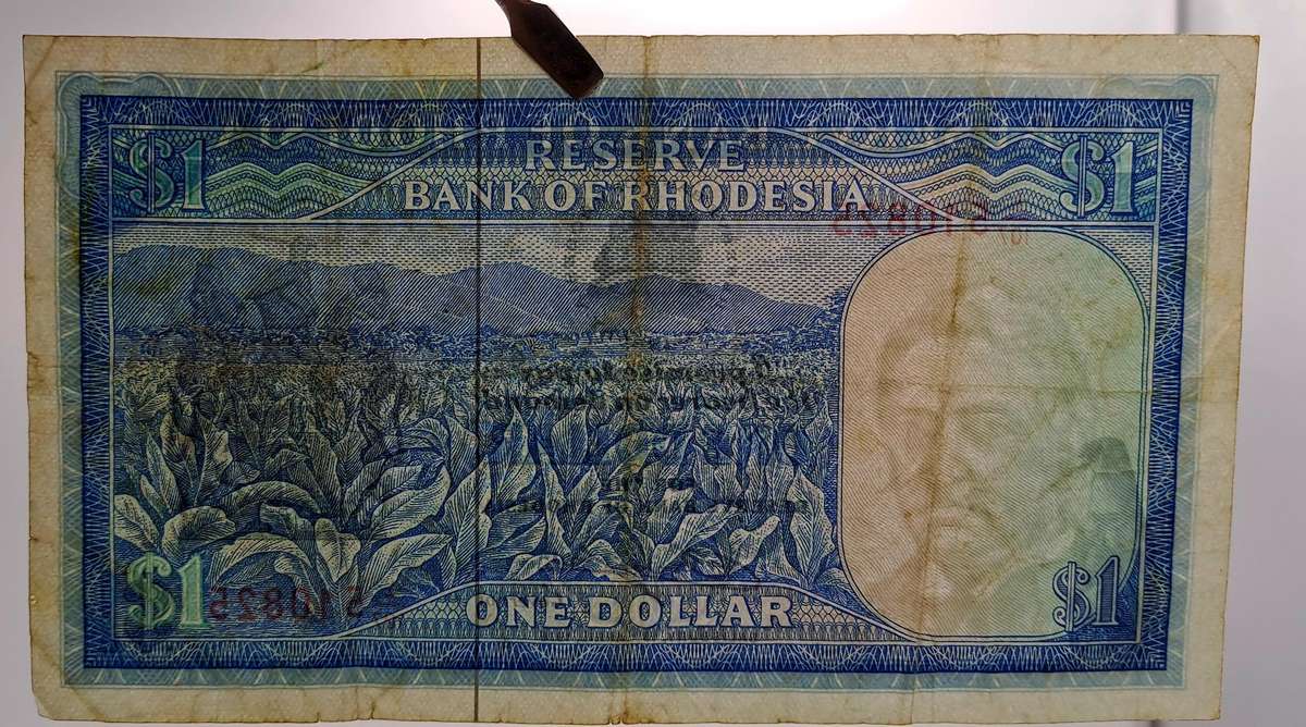1978 Rhodesia 1 Dollar Bank Note (Rhodes Watermark)