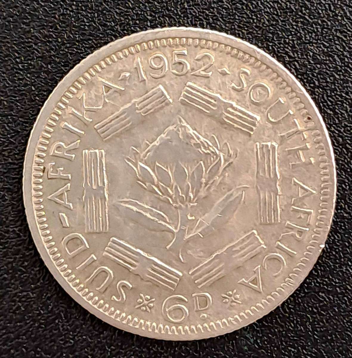 1952 South Africa Union Silver 6 Pence - George VI SUID AFRIKA - SOUTH AFRICA