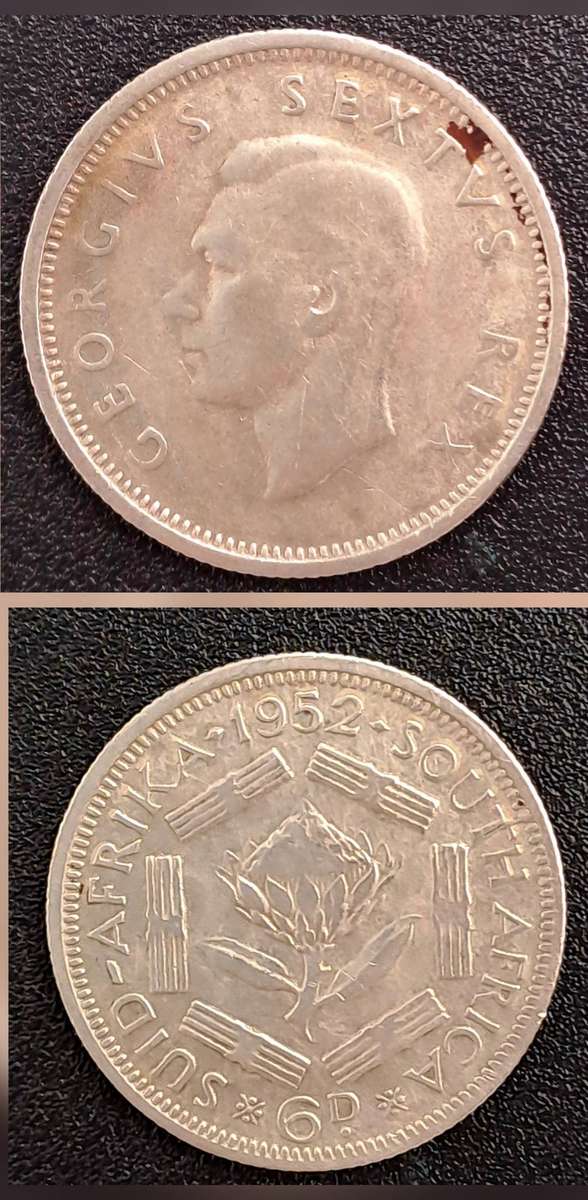 1952 South Africa Union Silver 6 Pence - George VI SUID AFRIKA - SOUTH AFRICA