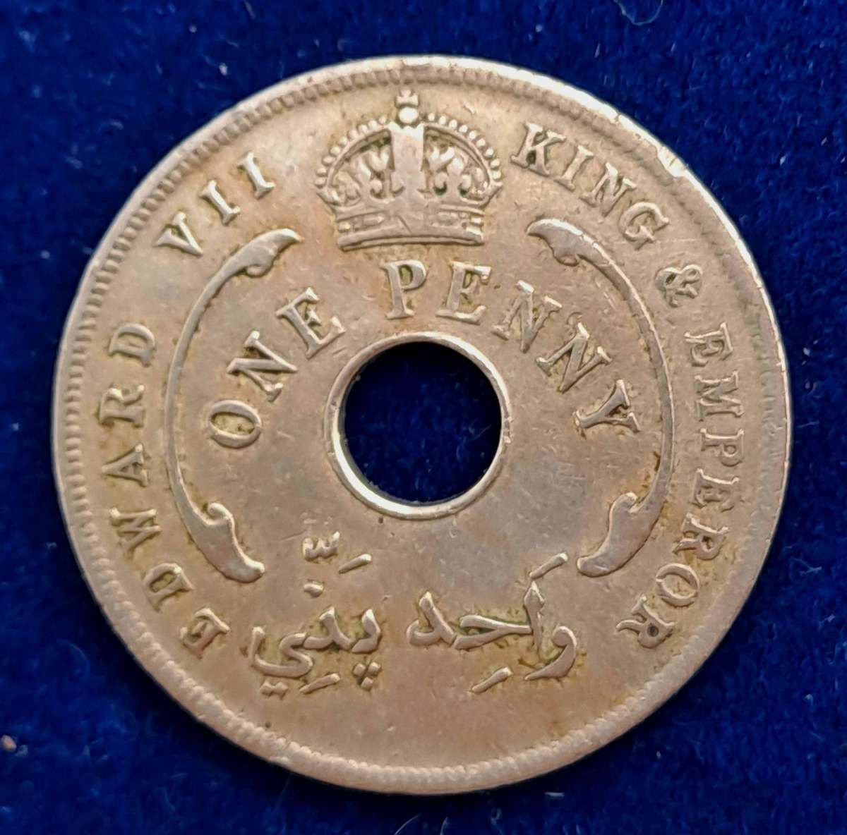 Antique 1907  British West Africa 1 Penny - Edward VII