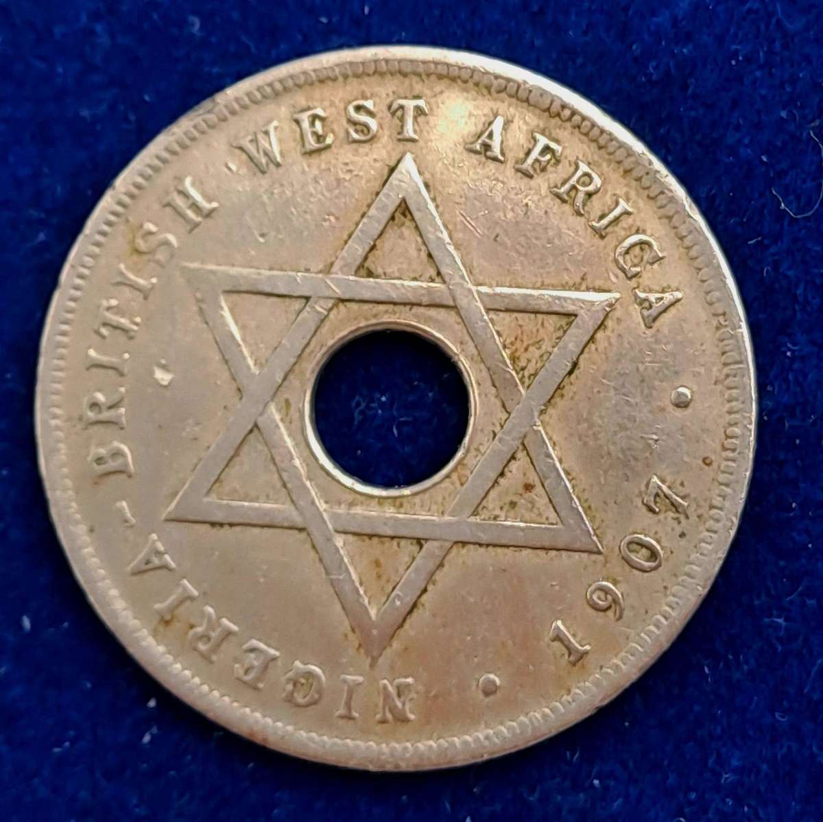 Antique 1907  British West Africa 1 Penny - Edward VII