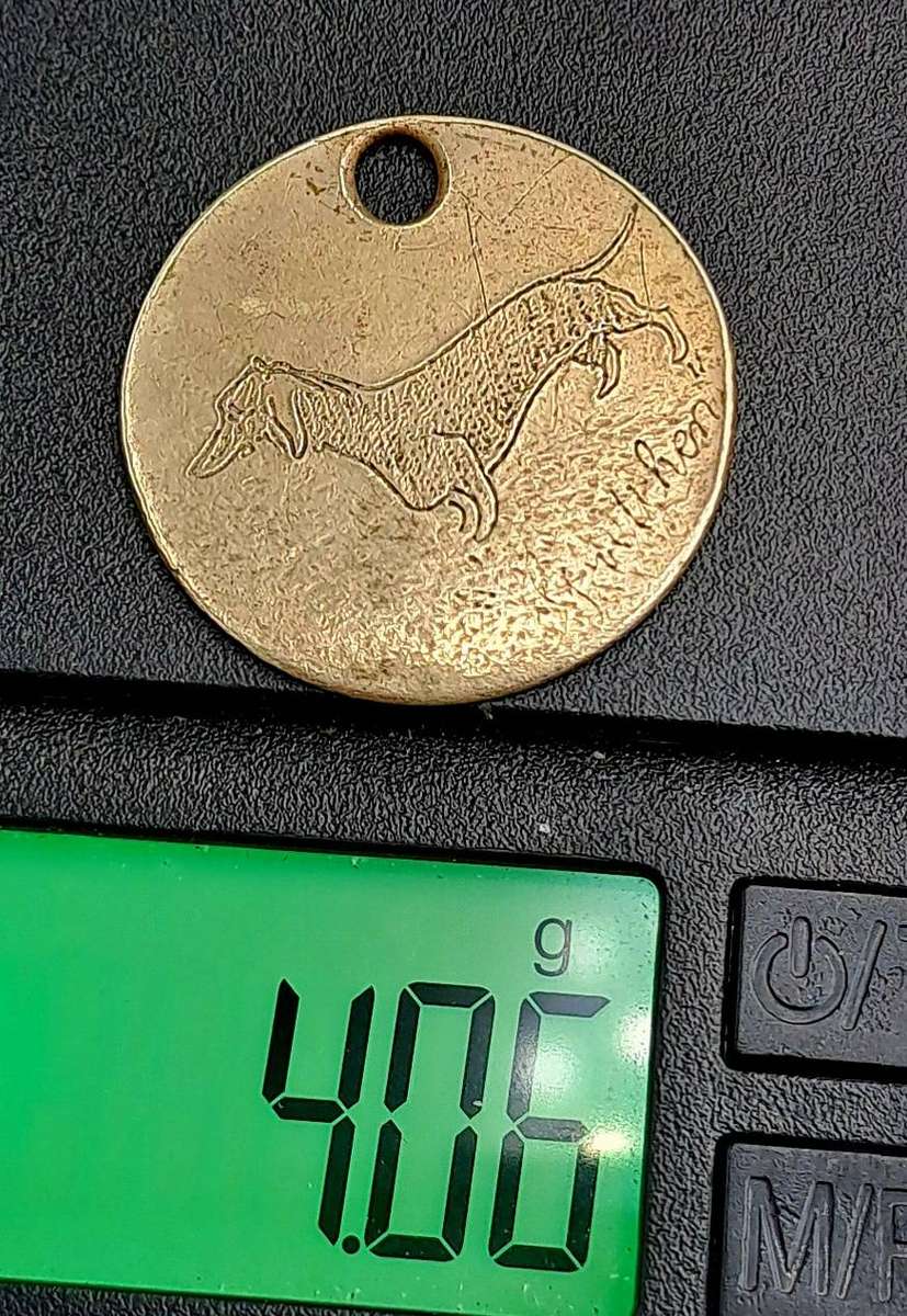 1930's Dog Tag -Engraved -Castle Mans Eloff Street Phone 22-7866(Johannesburg Castle Mansions)