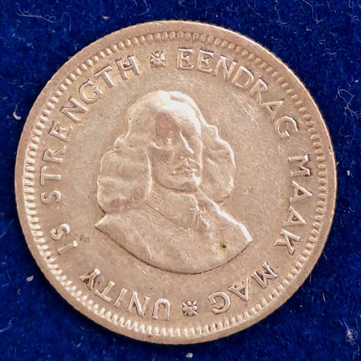 1962 South Africa  Silver (.500) 5 Cents 1st decimal series