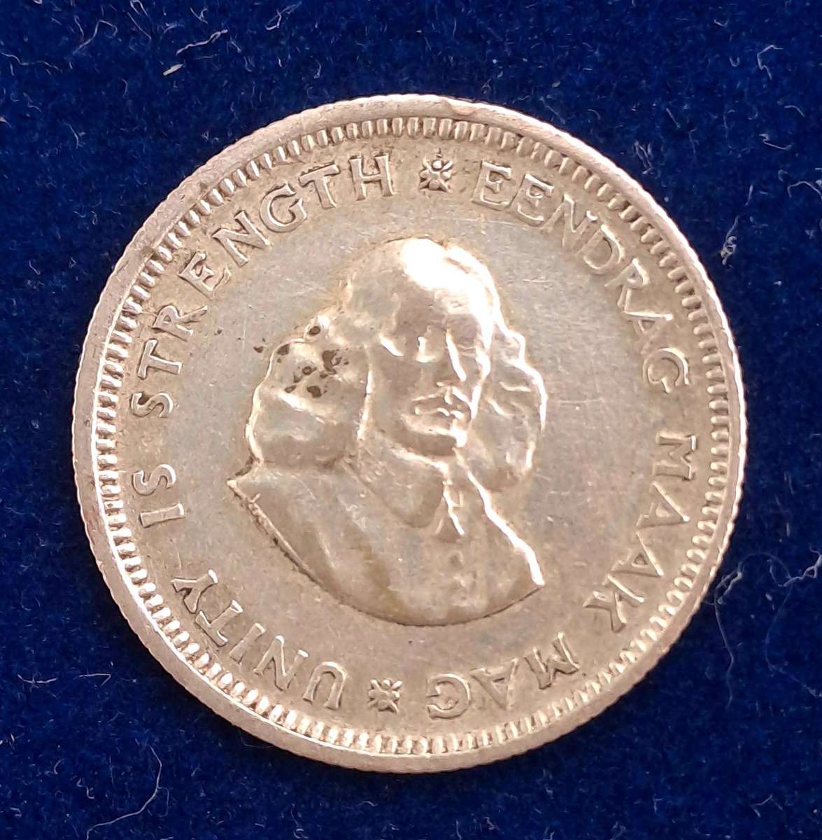 1963 South Africa  Silver (.500) 5 Cents 1st decimal series