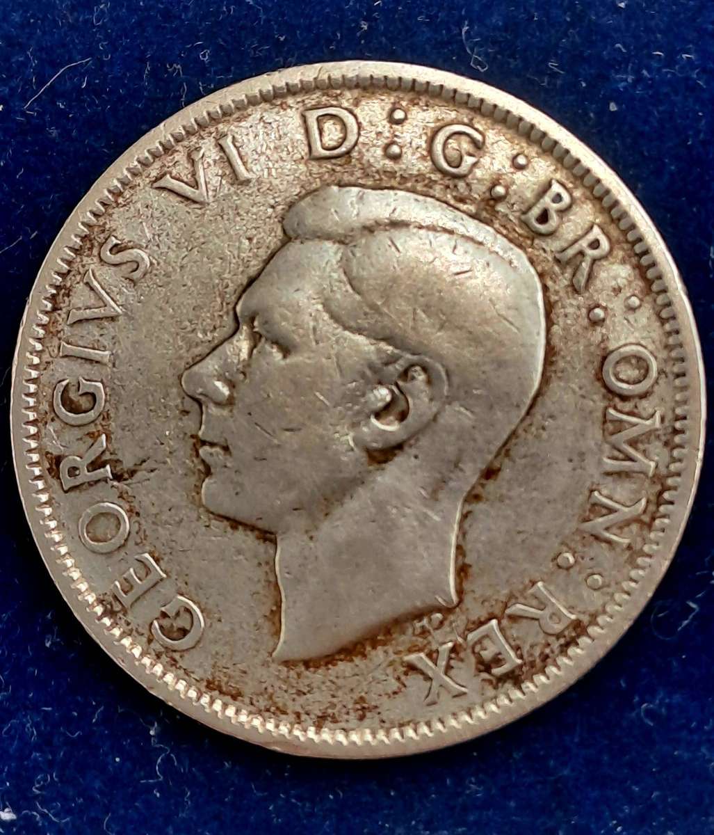 1945 UNITED KINGDOM Silver (.500) 2 Shillings - George VI with 'IND:IMP'