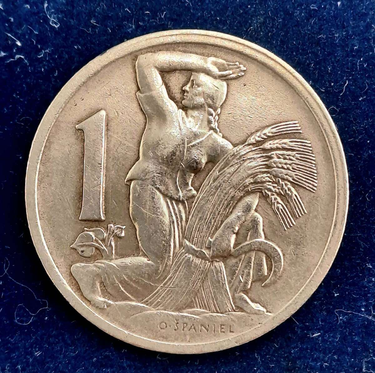 Antique 1922  Czechoslovakia 1 Koruna Coin