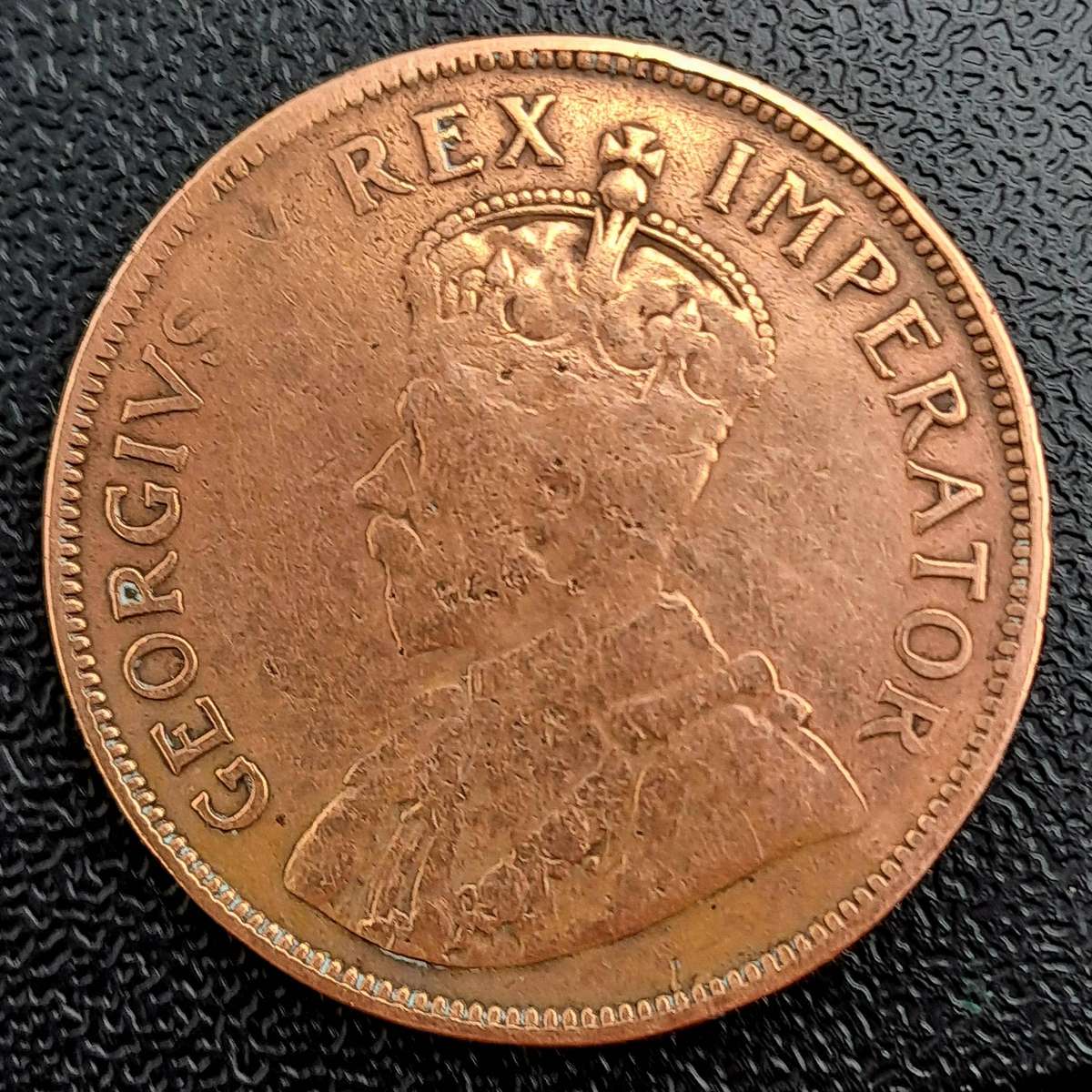 1933 South Africa- 1 Penny - George V 1D (Low Mintage 224918)