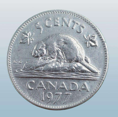 1977 Canada  5 Cents - Elizabeth II 2nd portrait
