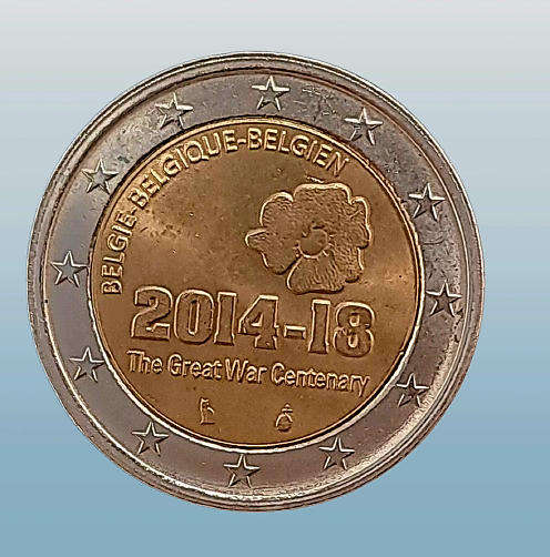 2014 Belgium 2 Euros  coin- Philippe WW I Anniversary