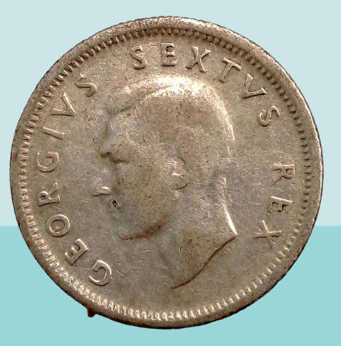 1952 South Africa Silver 6 Pence - George VI