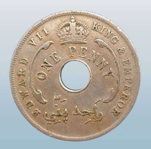 Antique 1907  British West Africa 1 Penny - Edward VII