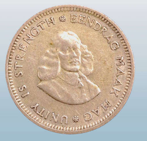 1962 South Africa  Silver (.500) 5 Cents 1st decimal series