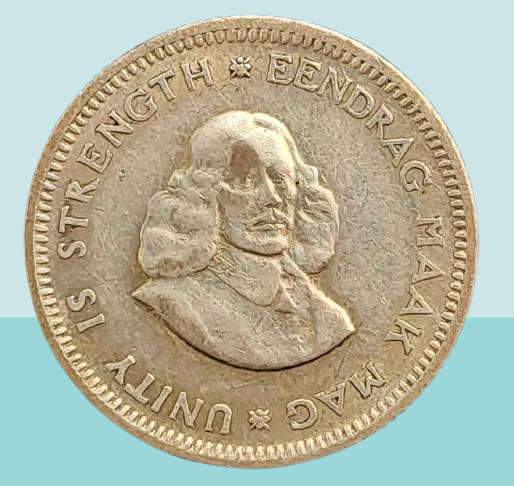 1963 South Africa  Silver (.500) 5 Cents 1st decimal series