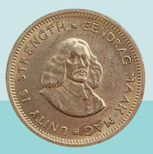 1962 South Africa  Silver (.500) 5 Cents 1st decimal series