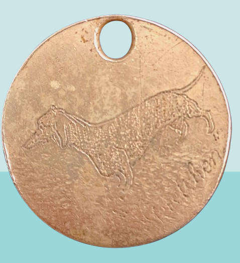 1930's Dog Tag -Engraved -Castle Mans Eloff Street Phone 22-7866(Johannesburg Castle Mansions)