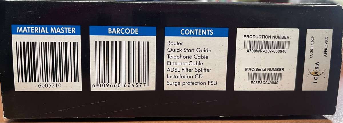 Aztech HW550-3G (700WR-3G) ADSL2+ Wireless N 4-Port Router - Excellent Condition