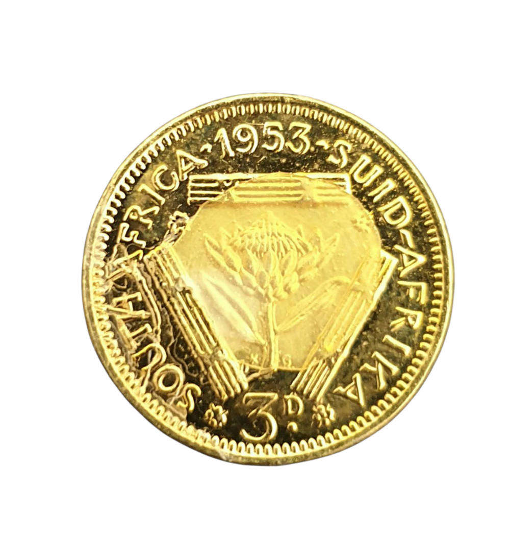 Gold Plated Silver 3D Coin 1953