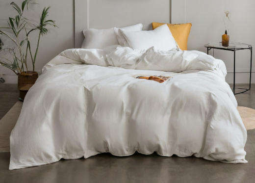 3 Piece 100% Cotton Super King Duvet Cover Set- White