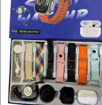 12 Piece Smart Watch D93 Ultra 3 Big 2.3 Infinite Display Set- with 7 Straps, Health Monitoring