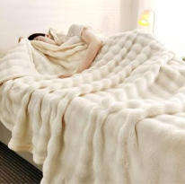 Foggy Shaded Faux Fur Throw Blanket, 210 x 150cm