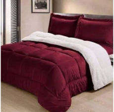 5-Piece Fleece Sherpa Comforter Set, Queen Size