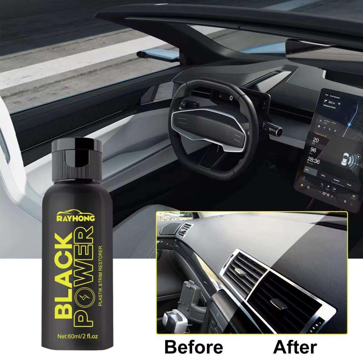 Black Power Plastic & Trim Restorer  For unpainted trims, door handles, mirror housings, windscreen