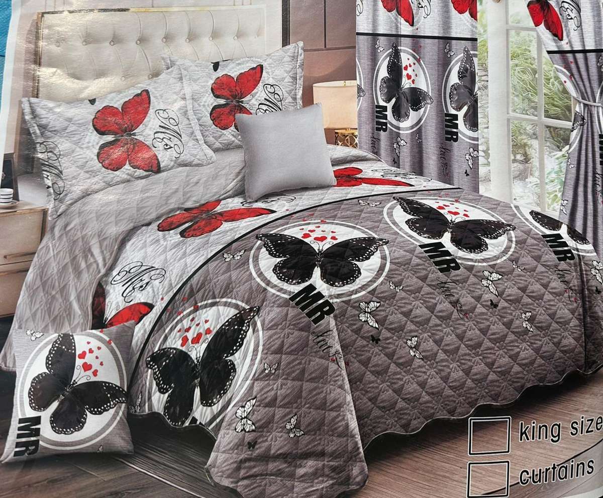 5 Piece Quilted Bedspread, Queen To King Size